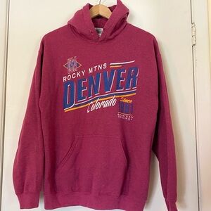 Vintage Y2K Denver Colorado Rocky Mountains USA Graphic Hoodie Sweatshirt M EUC